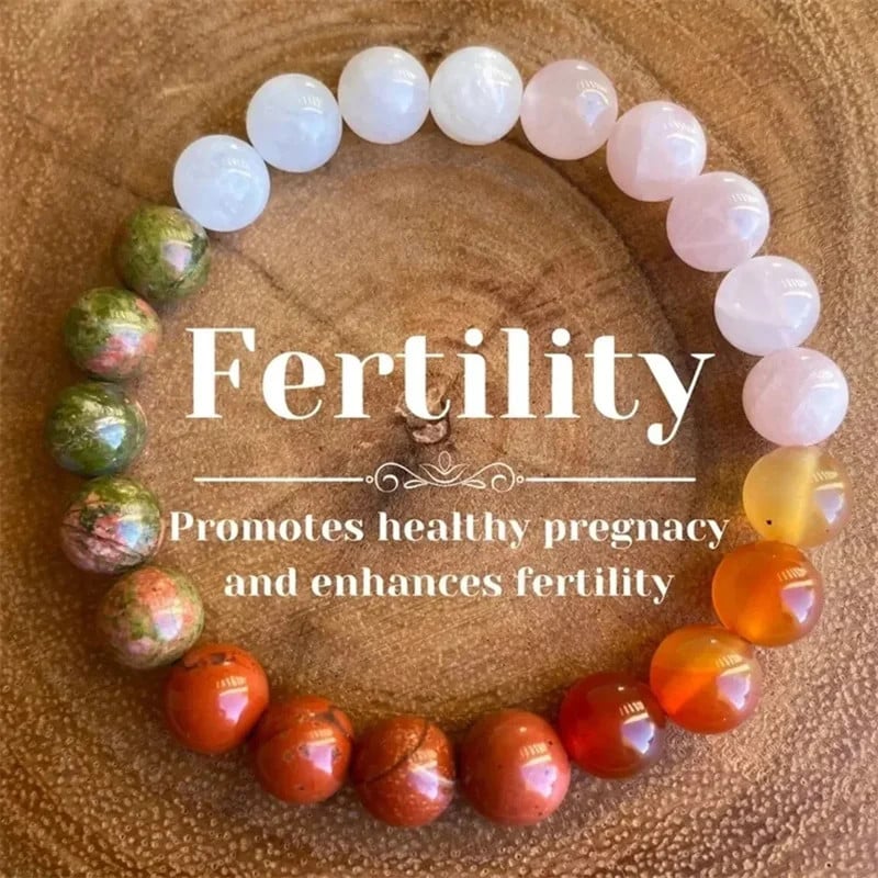 CalmCradle™ Fertility Bracelet | Piezo-Calm Moonstone & Rose Quartz Wristband for Natural Conception Support
