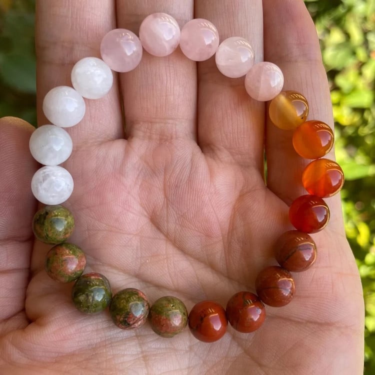 CalmCradle™ Fertility Bracelet | Piezo-Calm Moonstone & Rose Quartz Wristband for Natural Conception Support