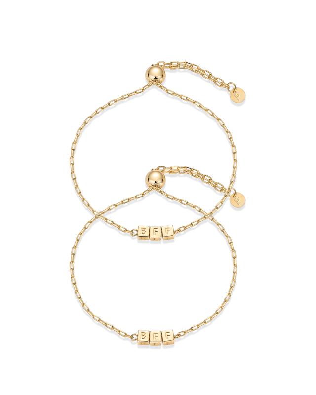 14K Gold Plated Adjustable Matching Bracelets for BFF