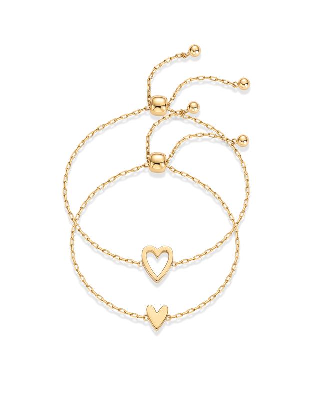 14K Gold Plated Adjustable Matching Bracelets for BFF