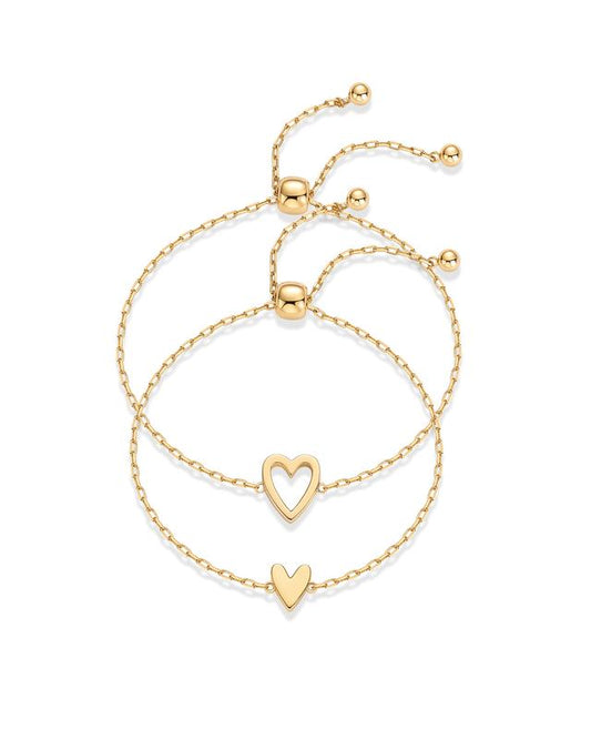 14K Gold Plated Adjustable Matching Bracelets for BFF