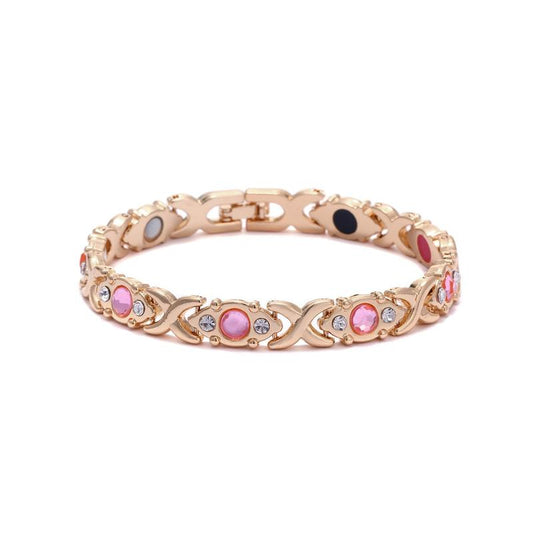 Energy magnet bracelet, eco-friendly alloy with diamonds
