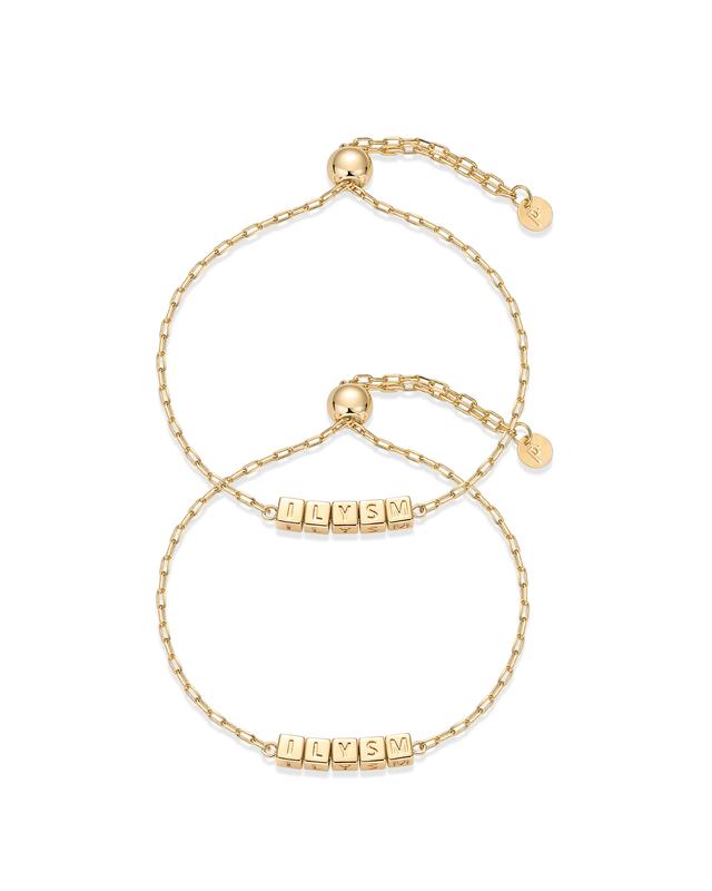 14K Gold Plated Adjustable Matching Bracelets for BFF