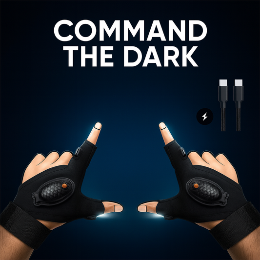 Adjustable LED Flashlight Gloves for Night Work and Camping