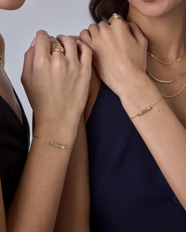14K Gold Plated Adjustable Matching Bracelets for BFF