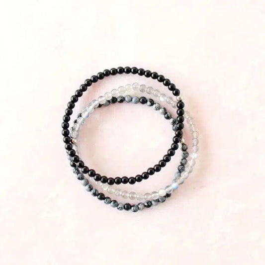 "Protect Your Energy" Natural Crystal Bracelet Set