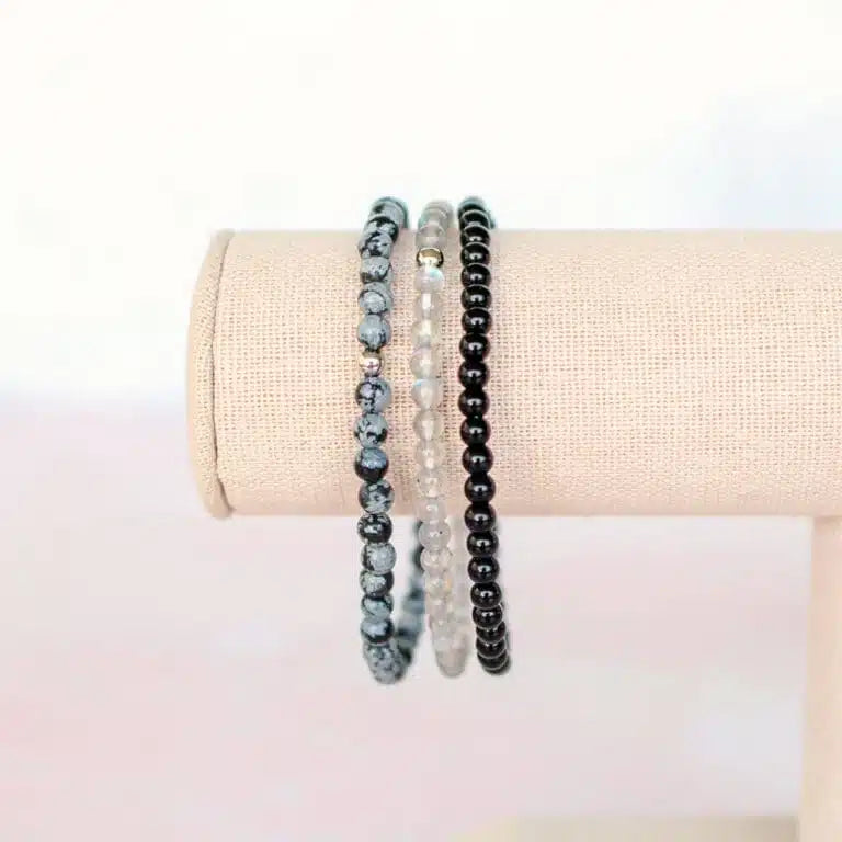 "Protect Your Energy" Natural Crystal Bracelet Set