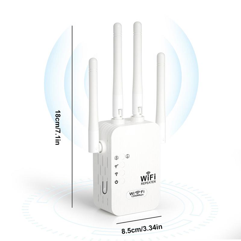 WiFi Extender 2025, 1200Mbps Dual Band (5GHz/2.4GHz) Signal Booster, Covers 10,000 sq