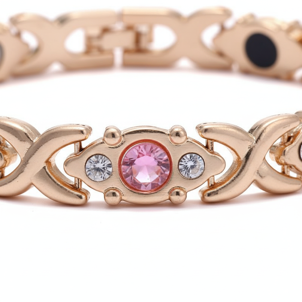 Energy magnet bracelet, eco-friendly alloy with diamonds