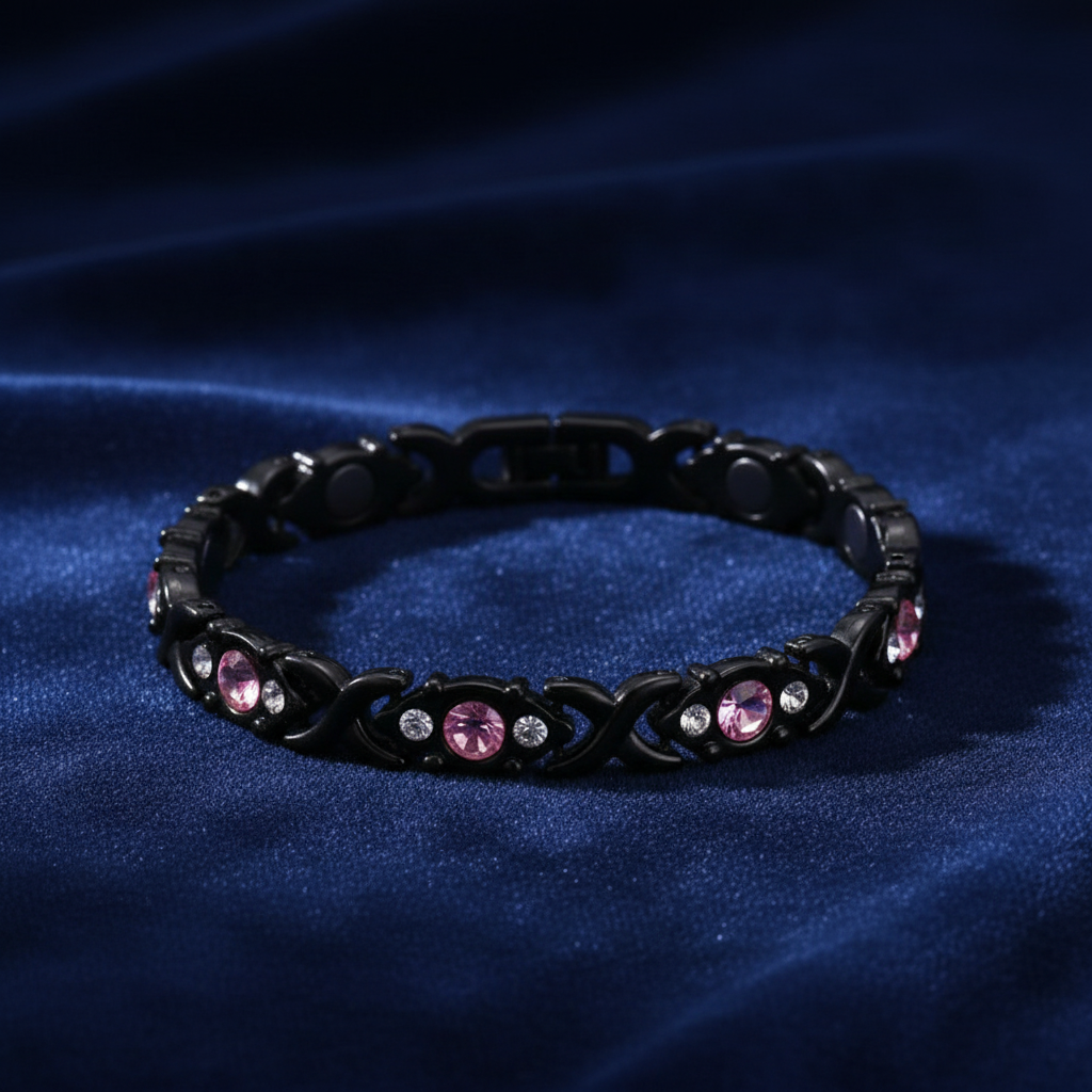 Energy magnet bracelet, eco-friendly alloy with diamonds