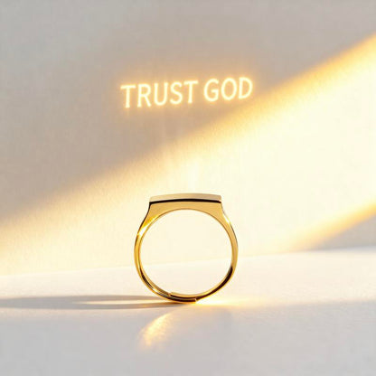 Faith Shining Ring – Adjustable 18K Gold & Silver Light-Sculpting