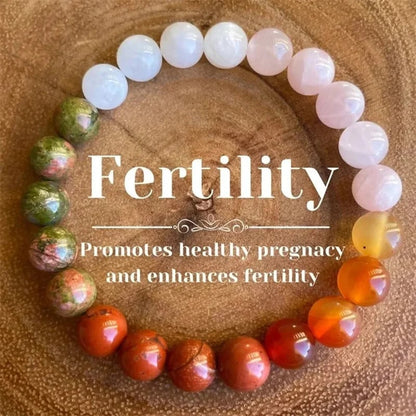 CalmCradle™ Fertility Bracelet | Piezo-Calm Moonstone & Rose Quartz Wristband for Natural Conception Support
