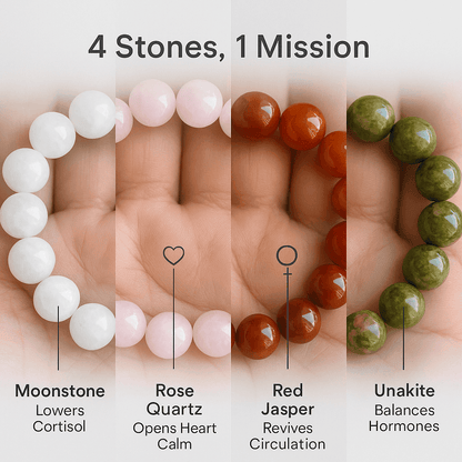 CalmCradle™ Fertility Bracelet | Piezo-Calm Moonstone & Rose Quartz Wristband for Natural Conception Support