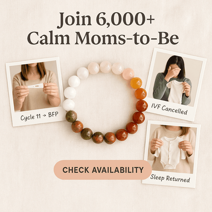 CalmCradle™ Fertility Bracelet | Piezo-Calm Moonstone & Rose Quartz Wristband for Natural Conception Support
