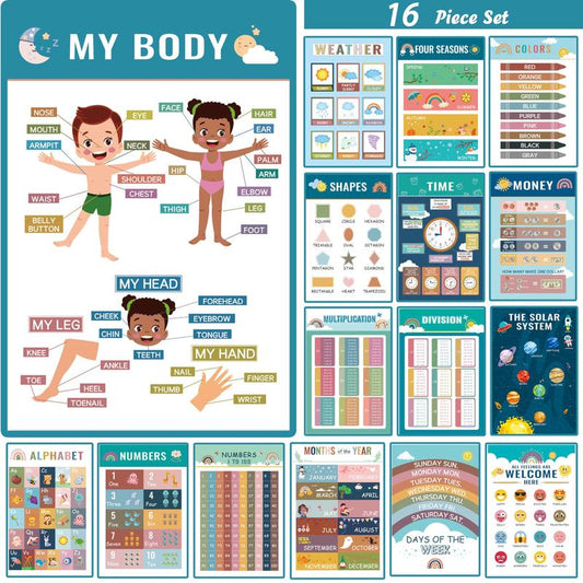 16 Boho Educational Posters for Toddlers