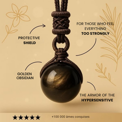Golden obsidian “sphere” pendant