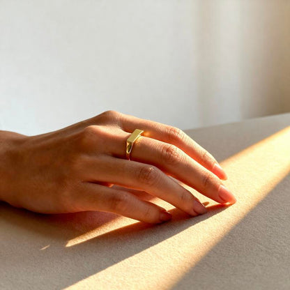 Faith Shining Ring – Adjustable 18K Gold & Silver Light-Sculpting