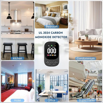 Carbon Monoxide Detector Plug in Wall, 3-in-1 CO Level Monitor Alarm with Temp/Humidity Sensor