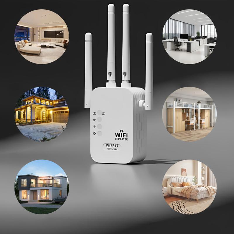WiFi Extender 2025, 1200Mbps Dual Band (5GHz/2.4GHz) Signal Booster, Covers 10,000 sq