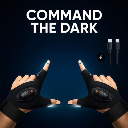 Adjustable LED Flashlight Gloves for Night Work and Camping