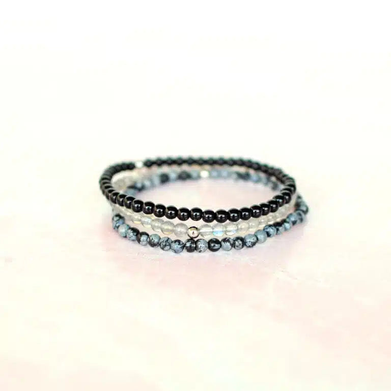 "Protect Your Energy" Natural Crystal Bracelet Set