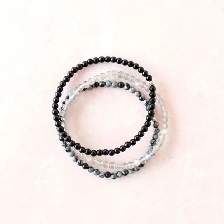 "Protect Your Energy" Natural Crystal Bracelet Set
