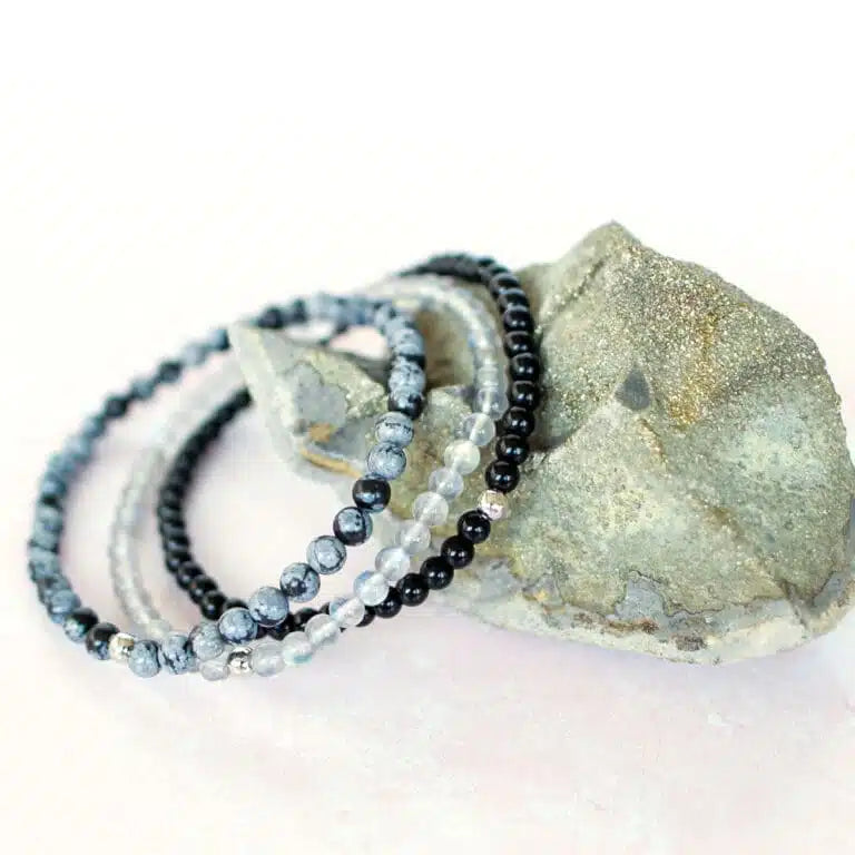 "Protect Your Energy" Natural Crystal Bracelet Set