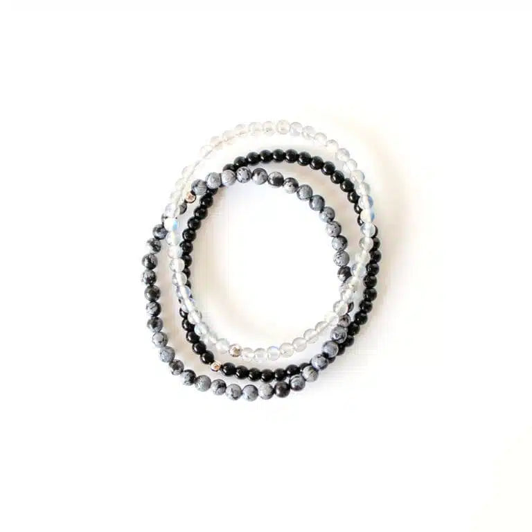 "Protect Your Energy" Natural Crystal Bracelet Set
