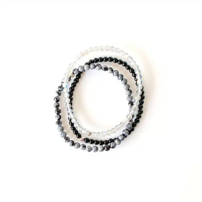 "Protect Your Energy" Natural Crystal Bracelet Set