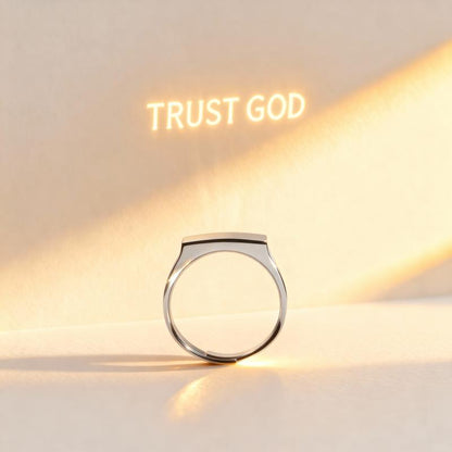 Faith Shining Ring – Adjustable 18K Gold & Silver Light-Sculpting