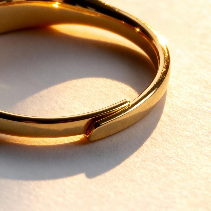 Faith Shining Ring – Adjustable 18K Gold & Silver Light-Sculpting