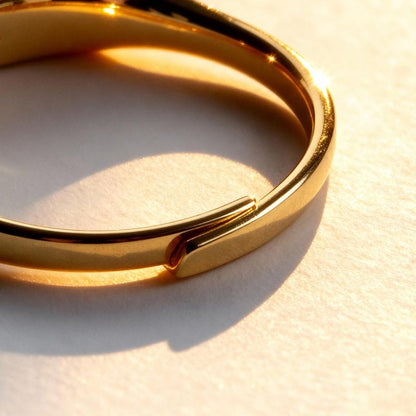 Faith Shining Ring – Adjustable 18K Gold & Silver Light-Sculpting