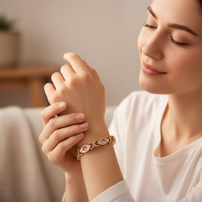 Energy magnet bracelet, eco-friendly alloy with diamonds